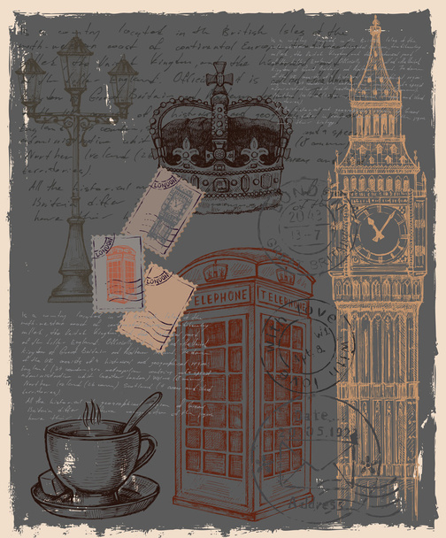 ilustração de telefone grande Grã-Bretanha
 - Vetor, Imagem
