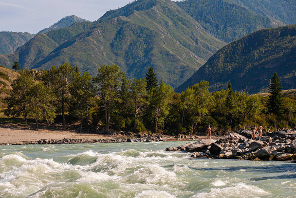 The confluence of the Ilgumen and Katun rivers, Gorny Altai, Russia - Photo, Image