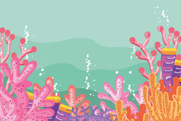 corallo subacqueo e barriera corallina - Vettoriali, immagini