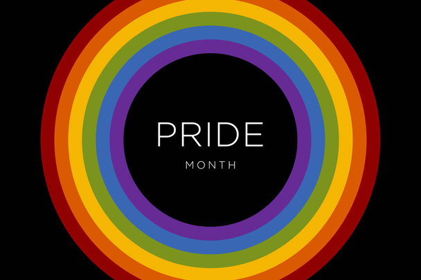 Gay Pride Maand in juni. LGBTQ veelkleurige regenboogvlag. Originele kleur symbool van gay trots concept achtergrond, hoge resolutie poster - Foto, afbeelding