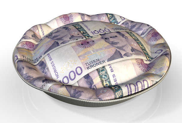 Geldkuchen norwegische Kronen - Foto, Bild