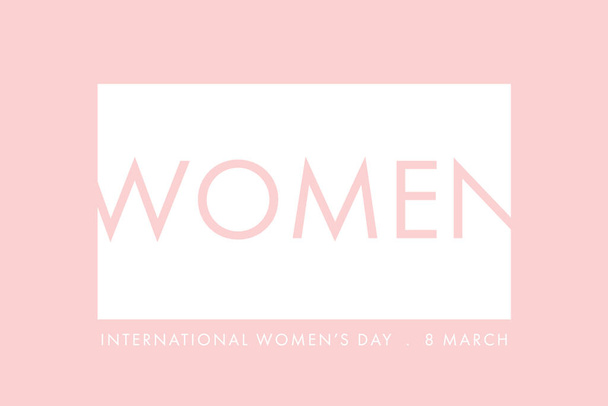 Internationaler Frauentag am 8. März, elegante Grußkarte mit Schriftzug. Glücklicher Frauentag - Foto, Bild