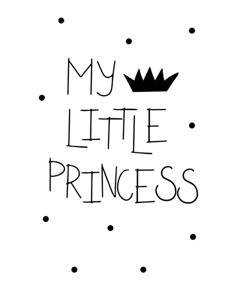 Scandinavian style graphic poster with My little princess lettering in a minimalist style. - Vector, afbeelding