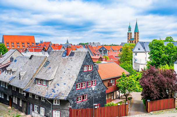 Vista do Centro Histórico da Cidade Velha de Goslar - Património Mundial da UNESCO. Foto de alta qualidade - Foto, Imagem
