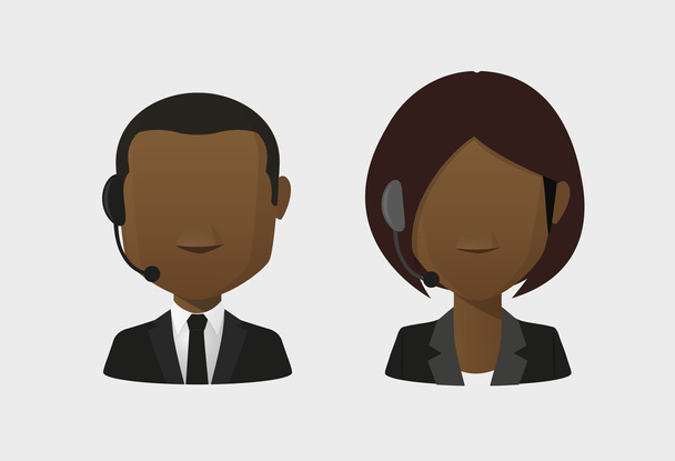 Set di avatar senza volto operatore maschile e femminile
 - Vettoriali, immagini