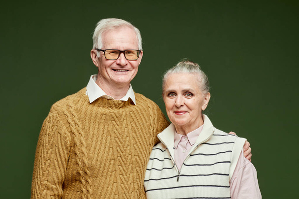 Porträt eines glücklichen Seniorehepaares in lässiger Kleidung - Foto, Bild