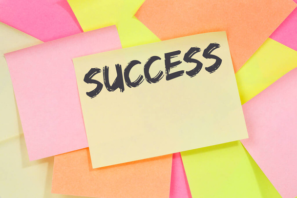 Success successful career business concept leadership note paper notepaper - Фото, изображение