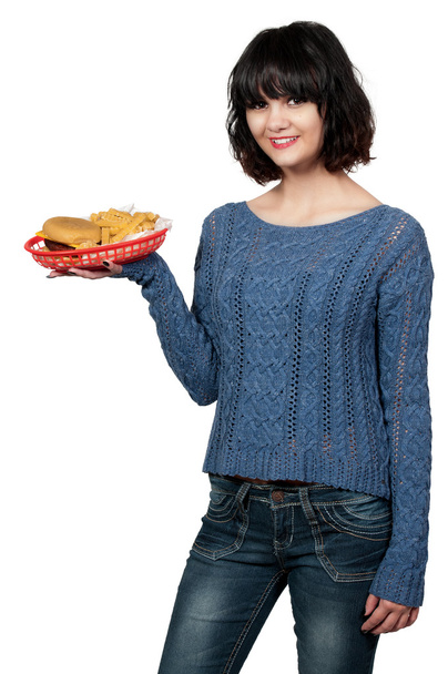 Woman Serving Lunch - Photo, Image