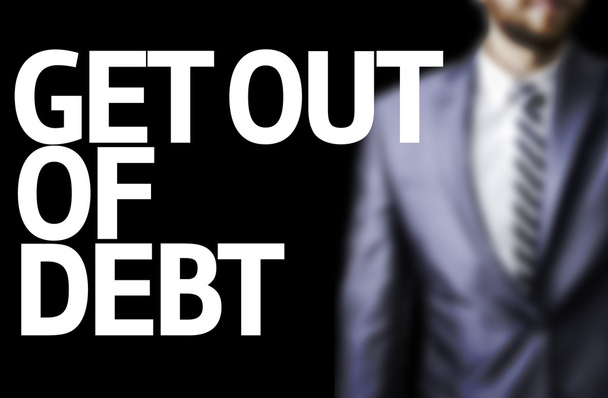 Get Out of adósság írt a táblára - Fotó, kép