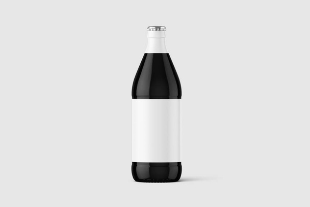 Dark Beer Bottle isolated on white background. 3D rendering. Mock-up - Φωτογραφία, εικόνα