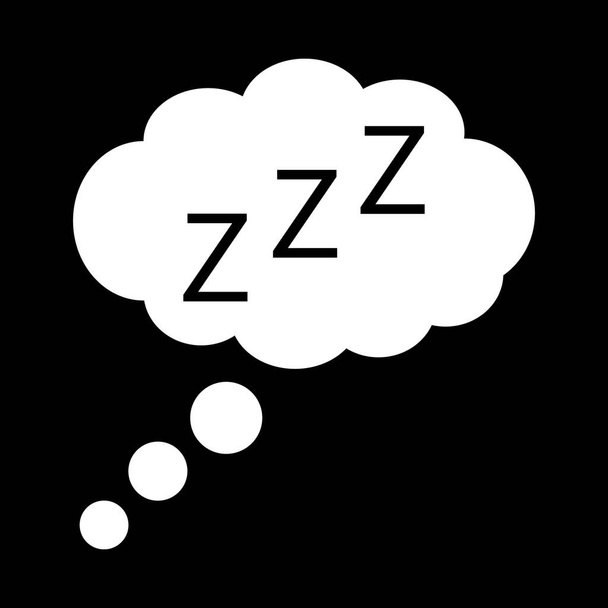 Sleeping, zzz or slumber in thought bubble vector icon for sleep apps and websites - ベクター画像