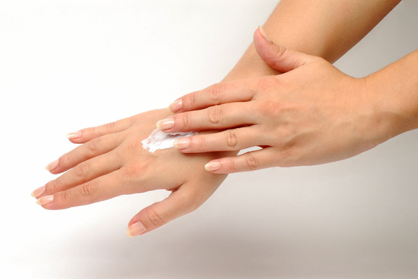 crème pour les mains sur main
 - Photo, image