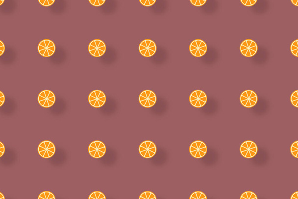 Colorful fruit pattern of orange slices. Seamless pattern with orange. Top view - Foto, Bild