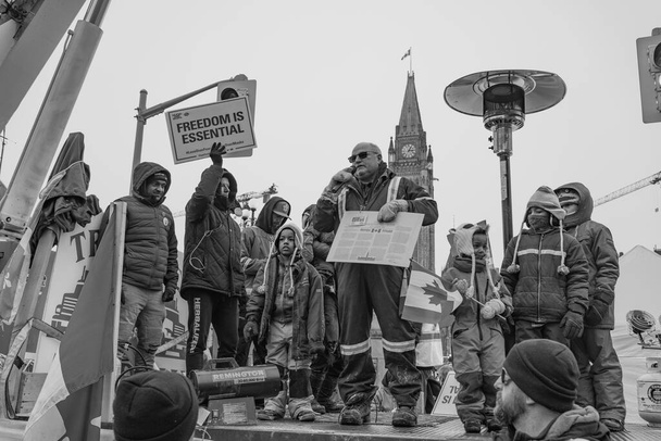 Manifestación por la libertad de los camioneros en Ottawa, Canadá - Foto, imagen