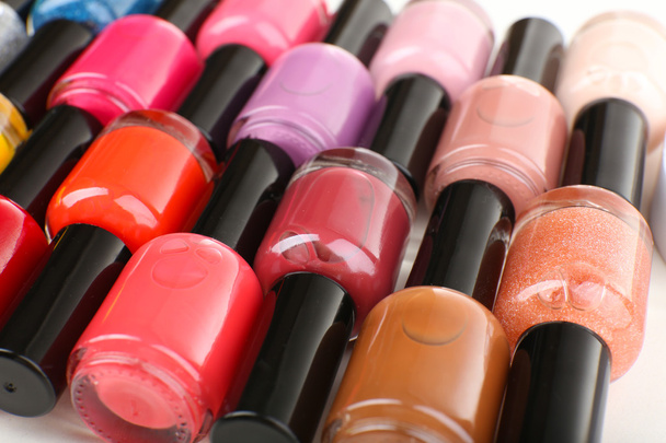 Colorful nail polishes, close-up - Foto, imagen