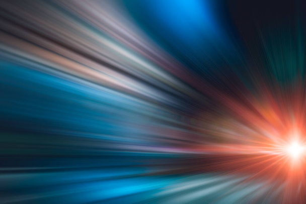 Nacht futuristische Unschärfe schnelle Geschwindigkeit Bewegungseffekt abstrakt für Hintergrund. - Foto, Bild