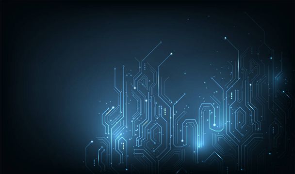  Circuit board texture technology background.Vector abstract technology illustration Circuit board on dark blue background.High tech circuit board connection system concept.  - Vector, Image