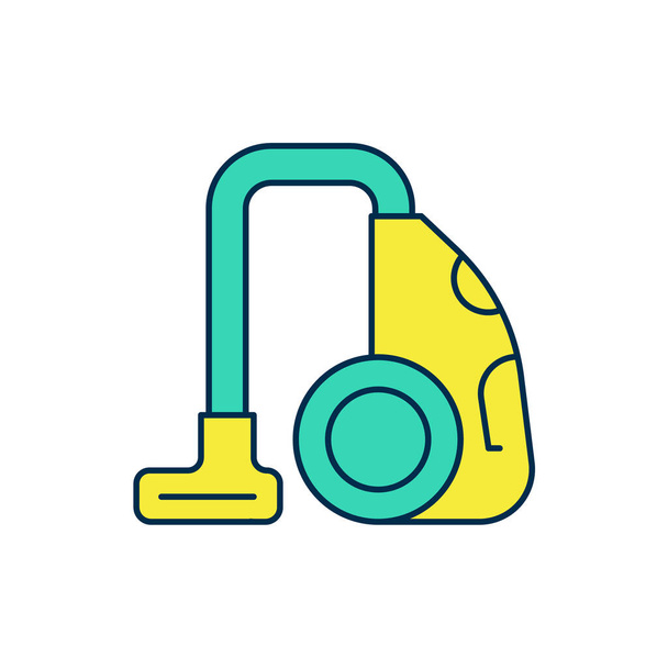 Filled outline Vacuum cleaner icon isolated on white background.  Vector - Vector, Image