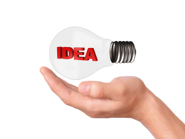 hand hold light bulb. business success concept - Photo, Image