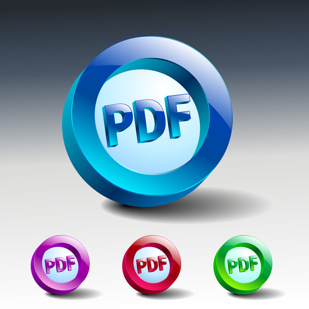 PDF dokumentum ikon gomb internetfájl - Vektor, kép