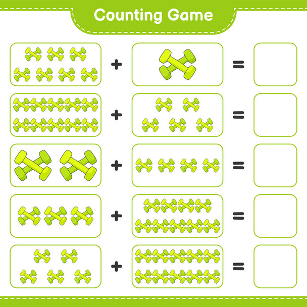 Spočítejte a porovnejte, spočítejte počet Brumbálů a porovnejte se správnými čísly. Vzdělávací dětská hra, tisknutelný list, vektorová ilustrace - Vektor, obrázek