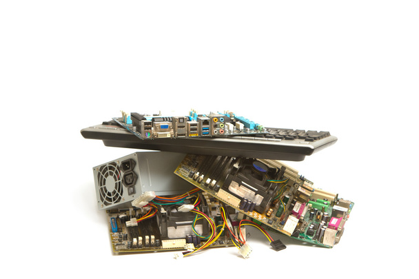 elektronische en computer onderdelen afval - Foto, afbeelding