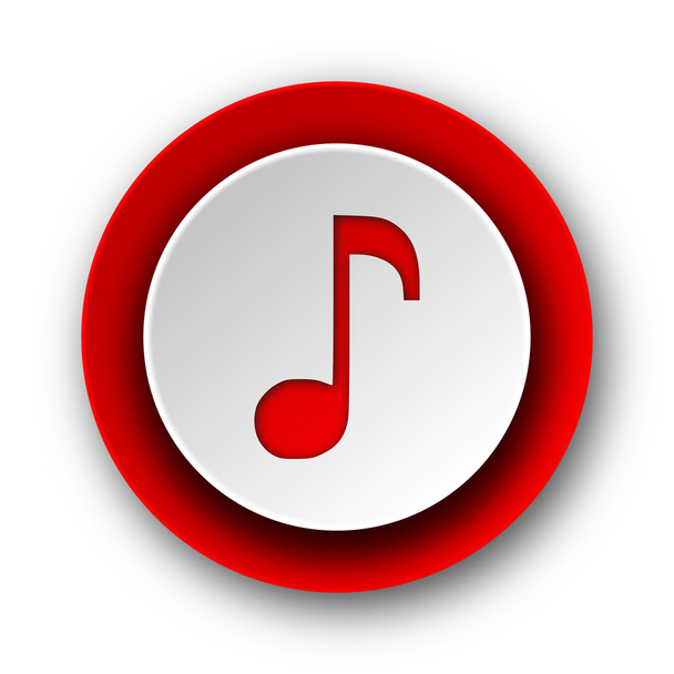 music red modern web icon on white background - Zdjęcie, obraz