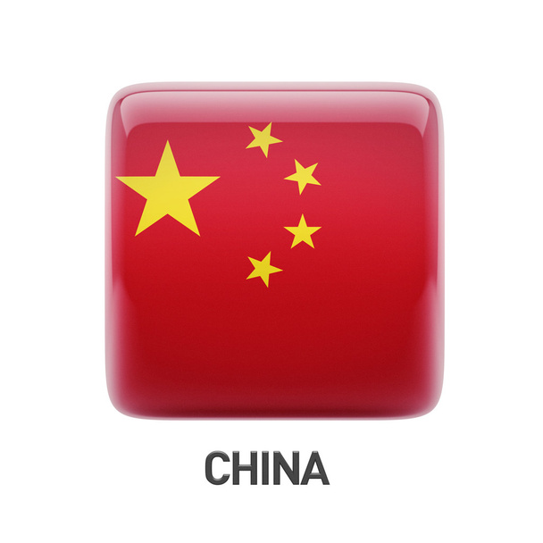China Flag Icon - Valokuva, kuva