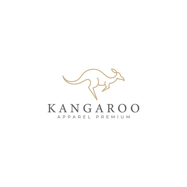 Kangaroo icon logo design vector illustration. Australia animal identity sign with simple luxury style. - Vector, Image