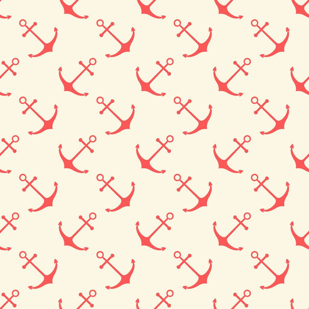 Nautical seamless pattern with ship anchors. Vector illustration - Vector, imagen