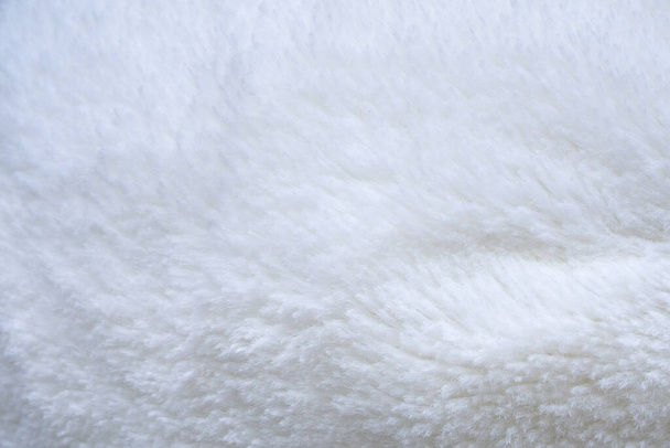 White fluffy fur fabric wool texture background - Fotó, kép