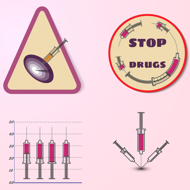 Stop drugs, vector infosraphic - Vector, Image