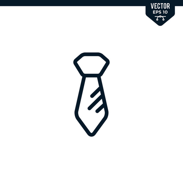 Raccolta icone cravatta in stile abbozzato o line art, vettore traccia modificabile - Vettoriali, immagini