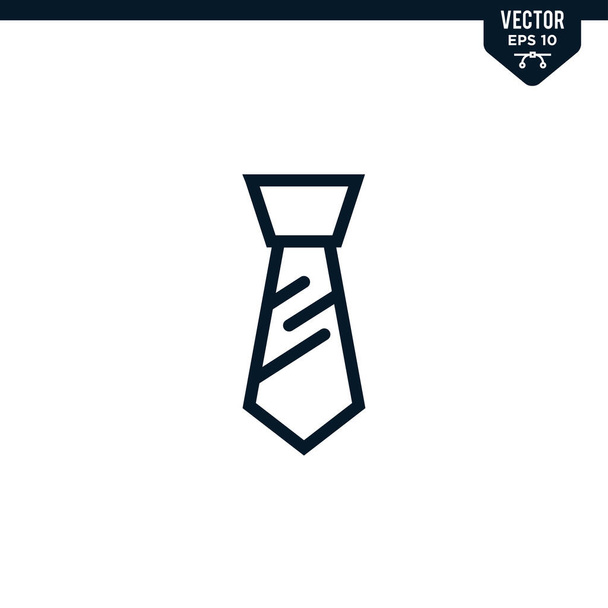 Coleção de ícones de gravata em estilo de arte delineado ou linha, vetor de curso editável - Vetor, Imagem
