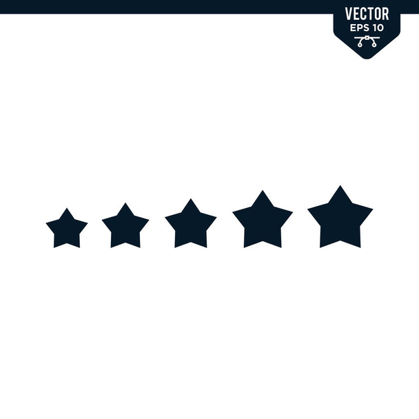 Star rating icon collection in glyph style, solid color vector - Vektori, kuva