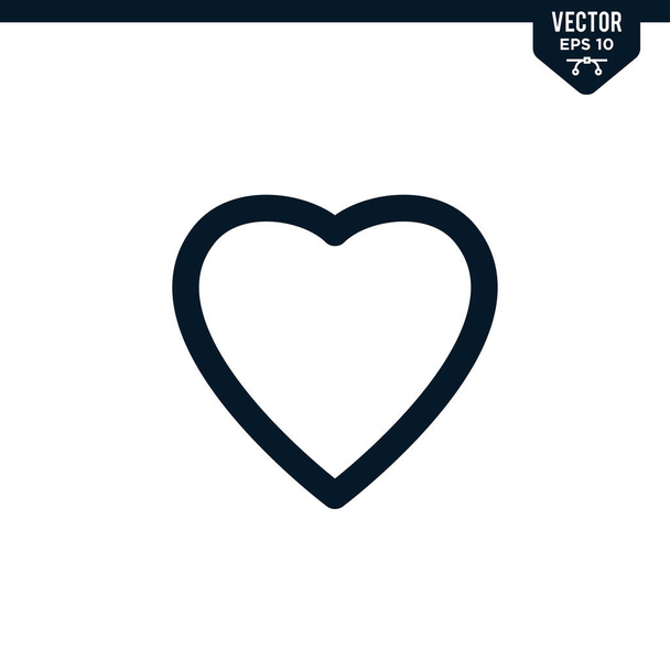 Colección de iconos de corazón favoritos en estilo de arte delineado o en línea, vector de trazo editable - Vector, Imagen