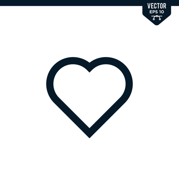 Favoriete hart icoon collectie in geschetste of lijn kunst stijl, bewerkbare beroerte vector - Vector, afbeelding