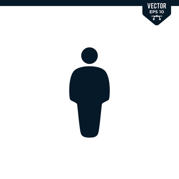 Коллекция икон стоящего человека в стиле глифов, цельный вектор цвета - Вектор,изображение