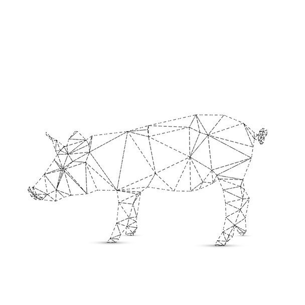 Abstract pig isolated on a white backgrounds, vector illustratio - Vector, Image