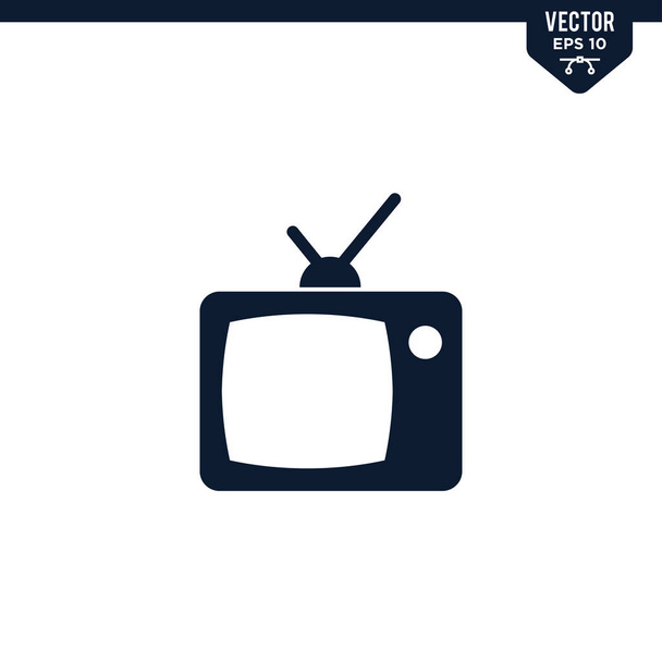 TV tai televisio kuvakekokoelma glyfi tyyli, yksivärinen vektori - Vektori, kuva