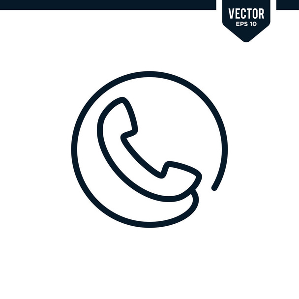 Telephone icon collection in outlined or line art style, editable stroke vector - Vector, Image
