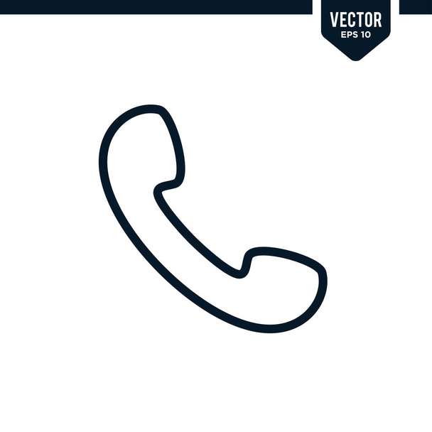 Telephone icon collection in outlined or line art style, editable stroke vector - Vector, Image