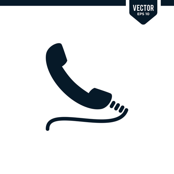 Коллекция иконок телефона в стиле глифов, цельный вектор цвета - Вектор,изображение