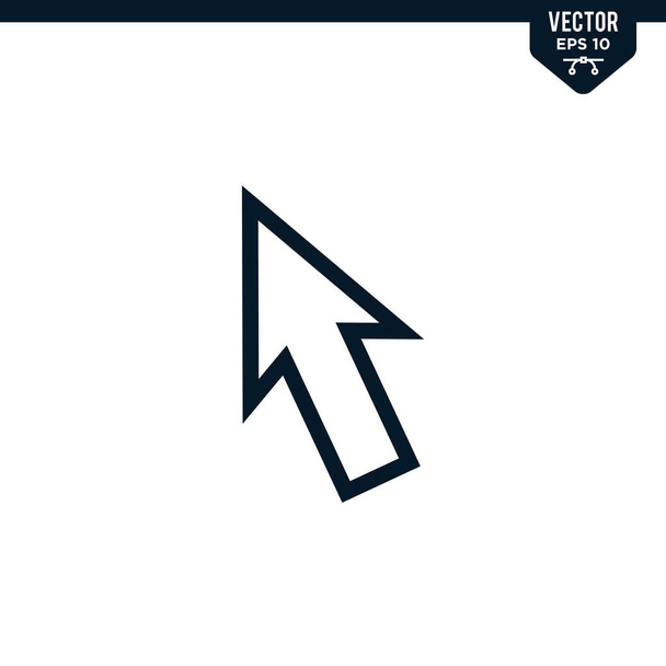Pointer Arrow icon collection in outlined or line art style, editable stroke vector - Vector, Image