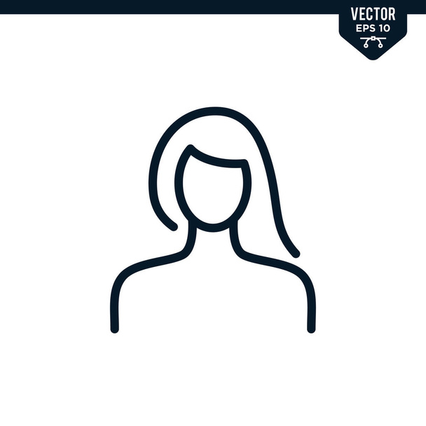 Kolekce ikon žen ve stylu osnovy nebo čáry, upravitelný vektor tahu - Vektor, obrázek