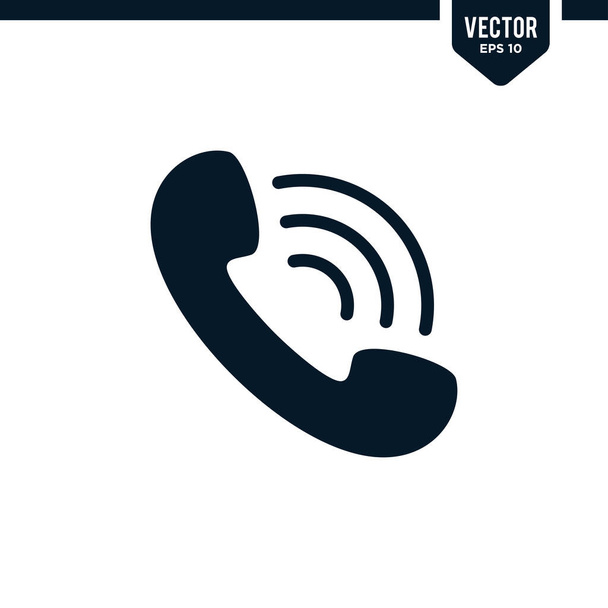 Telephone icon collection in glyph style, solid color vector - Vector, Image