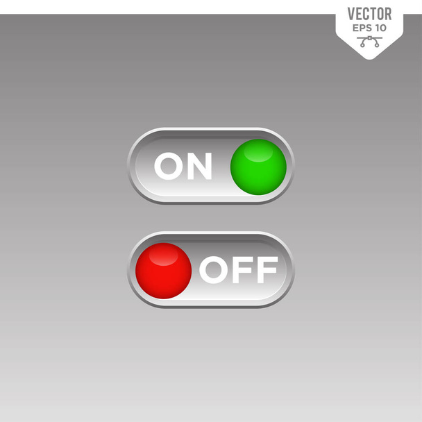 Interruptor de encendido y apagado. Tipo deslizante botón icono - Vector, imagen