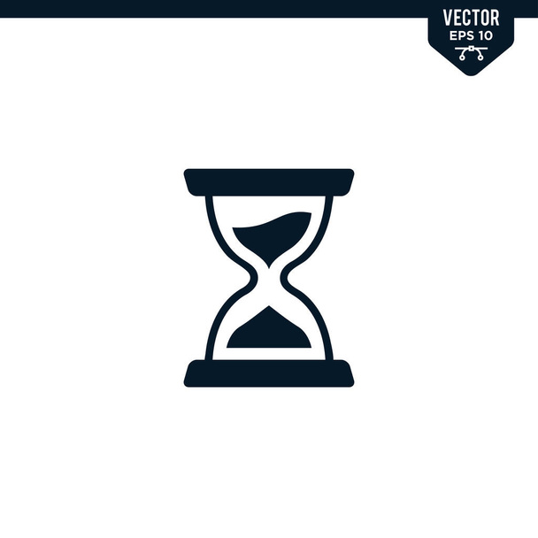 Hourglass icon collection in glyph style, solid color vector - Vector, Image