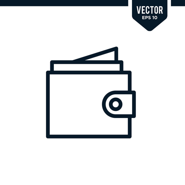 Wallet icon collection in outlined or line art style - Vector, Image