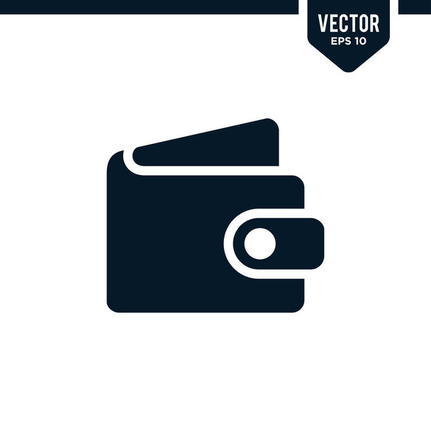 Kolekcja ikon portfela w kolorze stałym lub stylu glifowym - Wektor, obraz